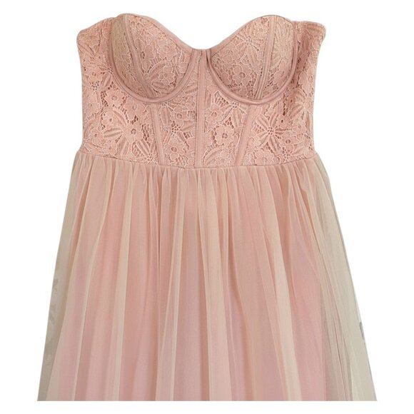 NWT Selfie Leslie Dancing With Me Sweetheart Tulle Midi Dress Pink S Formal Roma - Picture 4 of 12